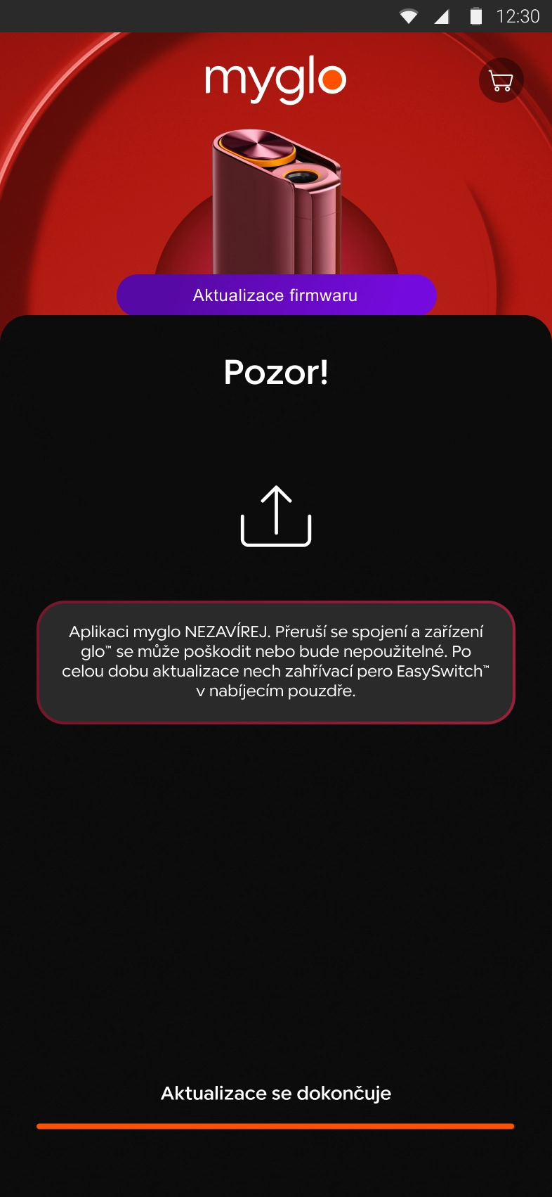 Snímek obrazovky aplikace myglo – krok 8