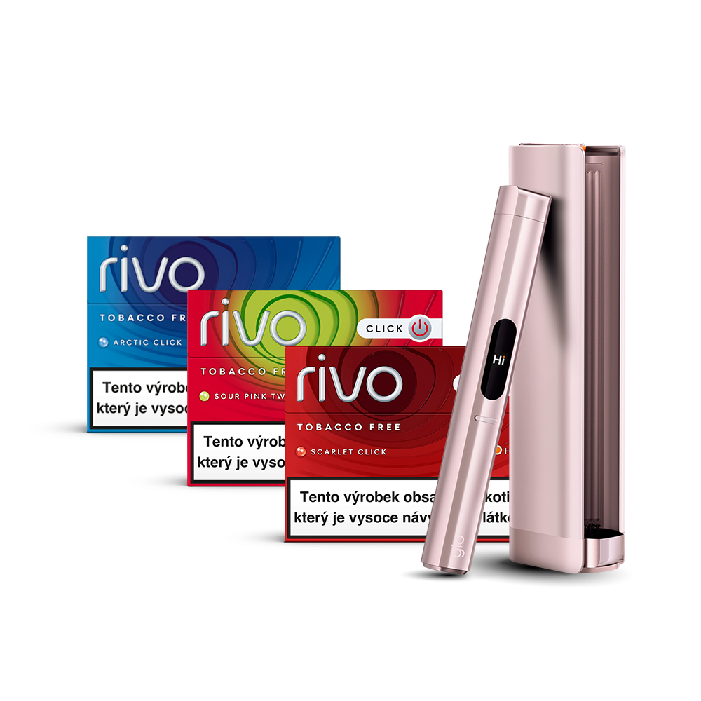 Obrázek produktu glo™ Hilo Plus x 3 rivo™ startovací balíček se zařízením ve variantě glo™ Hilo Plus Coral