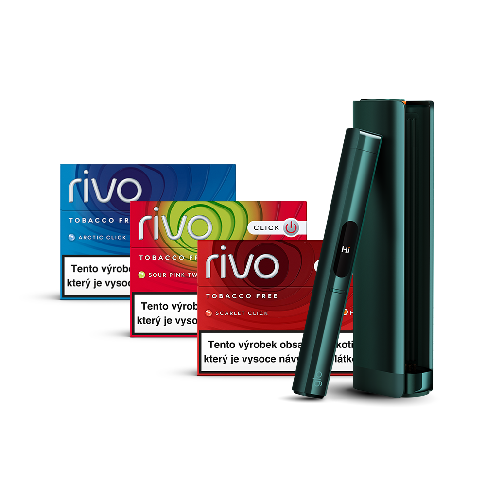 Obrázek produktu glo™ Hilo Plus x 3 rivo™ startovací balíček se zařízením ve variantě glo™ Hilo Plus Emerald