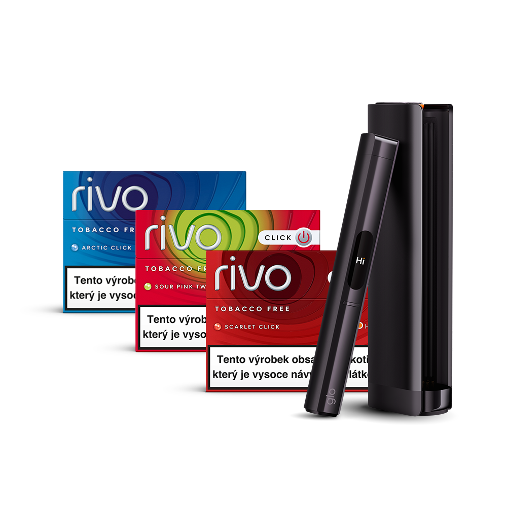 Obrázek produktu glo™ Hilo Plus x 3 rivo™ startovací balíček se zařízením ve variantě glo™ Hilo Plus Onyx