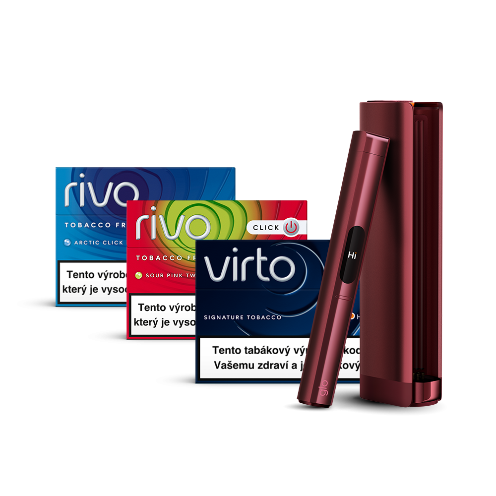 Obrázek produktu glo™ Hilo Plus startovací balíček se zařízením ve variantě glo™ Hilo Plus Ruby