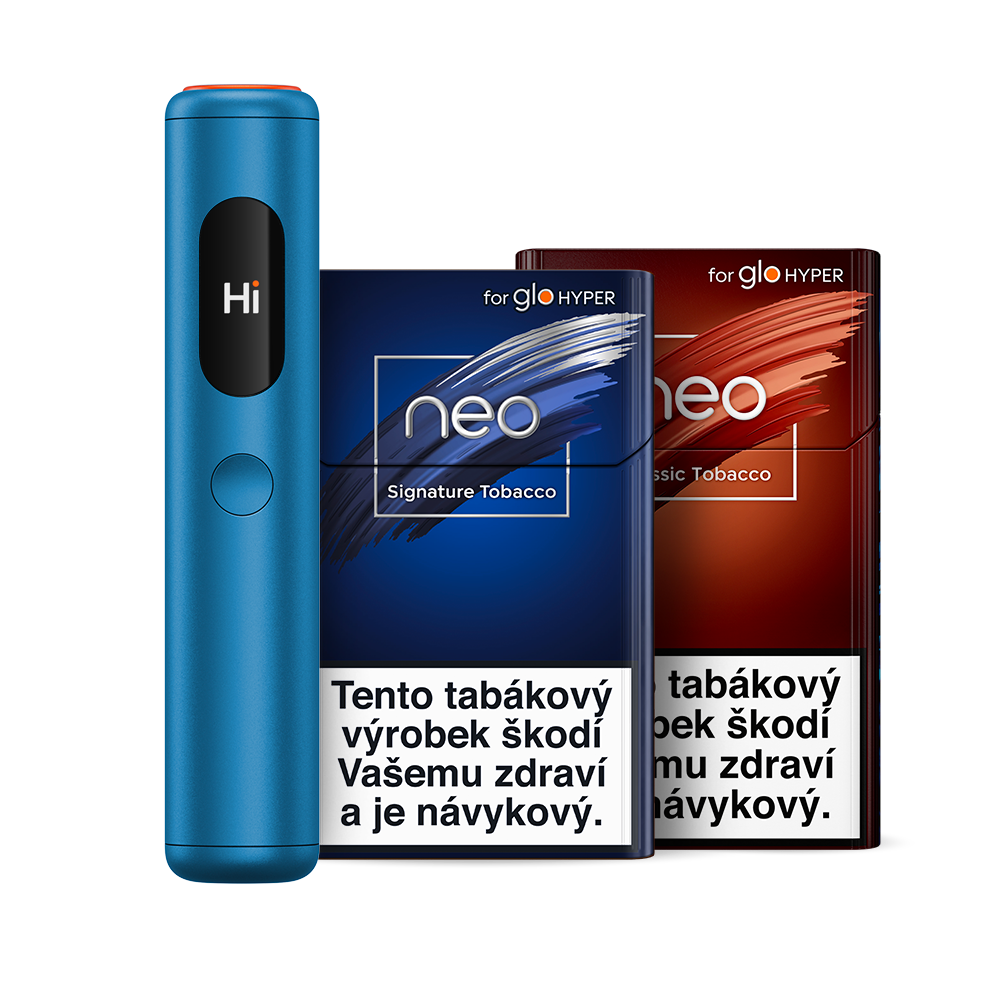 Obrázek produktu glo™ Hyper Pro+ x neo™ balíček se zařízením ve variantě glo™ Hyper Pro+ Gentle Blue