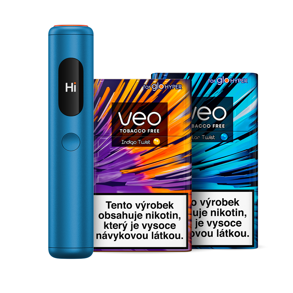 Obrázek produktu glo™ Hyper Pro+ x veo™ balíček se zařízením ve variantě glo™ Hyper Pro+ Gentle Blue