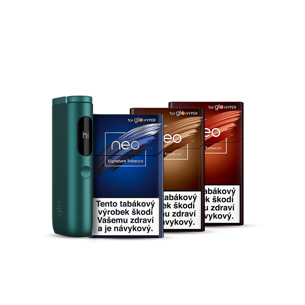 Obrázek produktu glo™ Hyper Pro x 3 neo™ balíček se zařízením ve variantě glo™ Hyper Pro Emerald Green