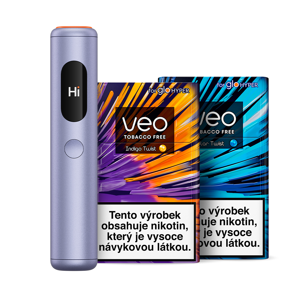 Obrázek produktu glo™ Hyper Pro+ x veo™ balíček se zařízením ve variantě glo™ Hyper Pro+ Lilac