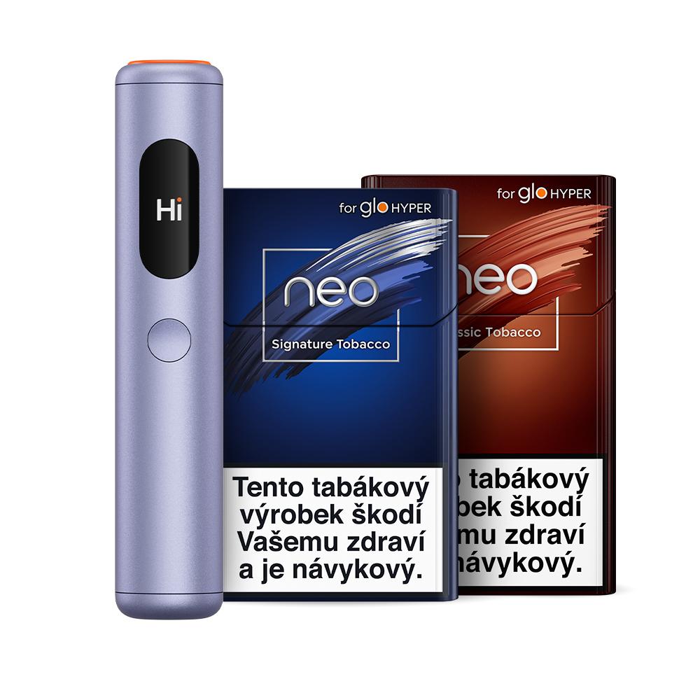 Obrázek produktu glo™ Hyper Pro+ x neo™ balíček se zařízením ve variantě glo™ Hyper Pro+ Lilac