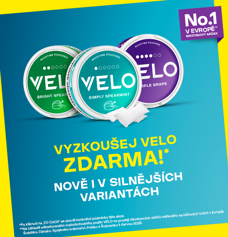 Bannerový obrázek: Vyzkoušej VELO zdarma – nově i silnější varianty