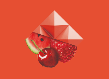 Grafika s červeným ovocem